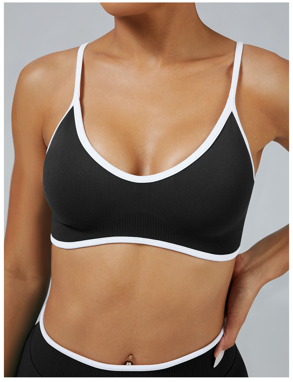 Custom Seamless Sports Bra - Removable Pads Adjustable Straps
