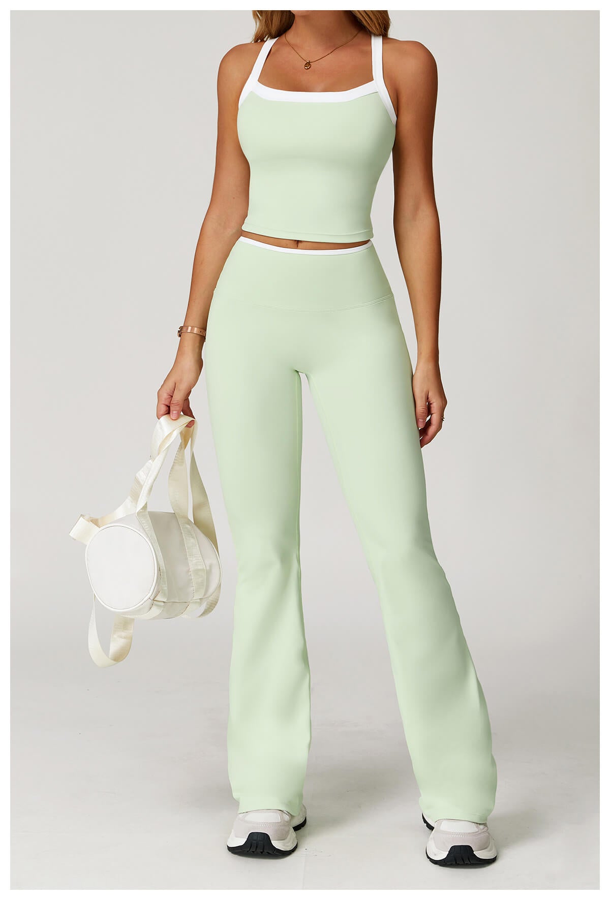 Color Block Flare Pants with White Trim | InnoExplore Custom