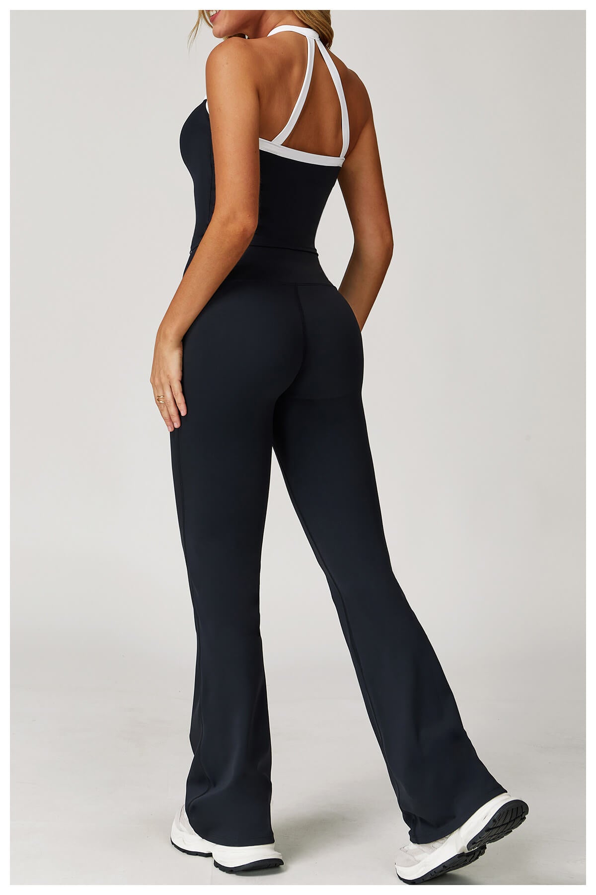 Color Block Flare Pants with White Trim | InnoExplore Custom