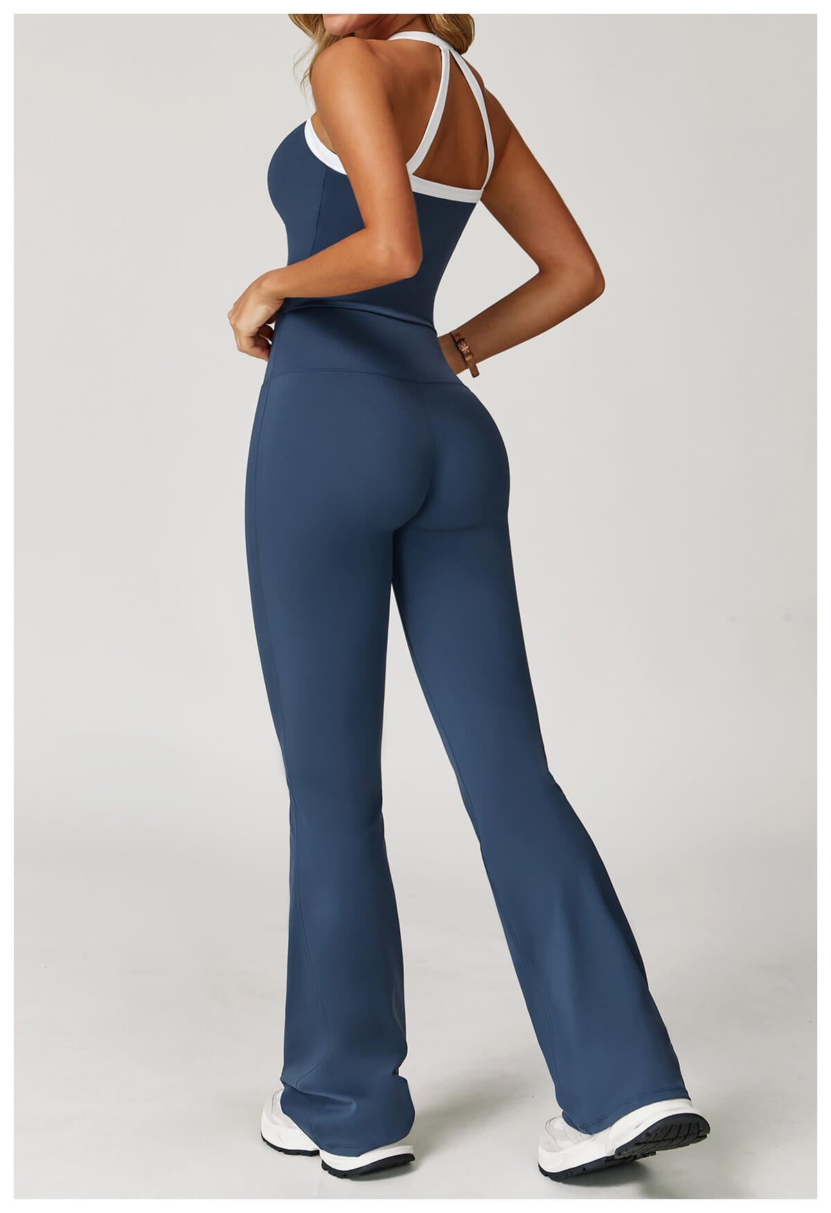 Color Block Flare Pants with White Trim | InnoExplore Custom