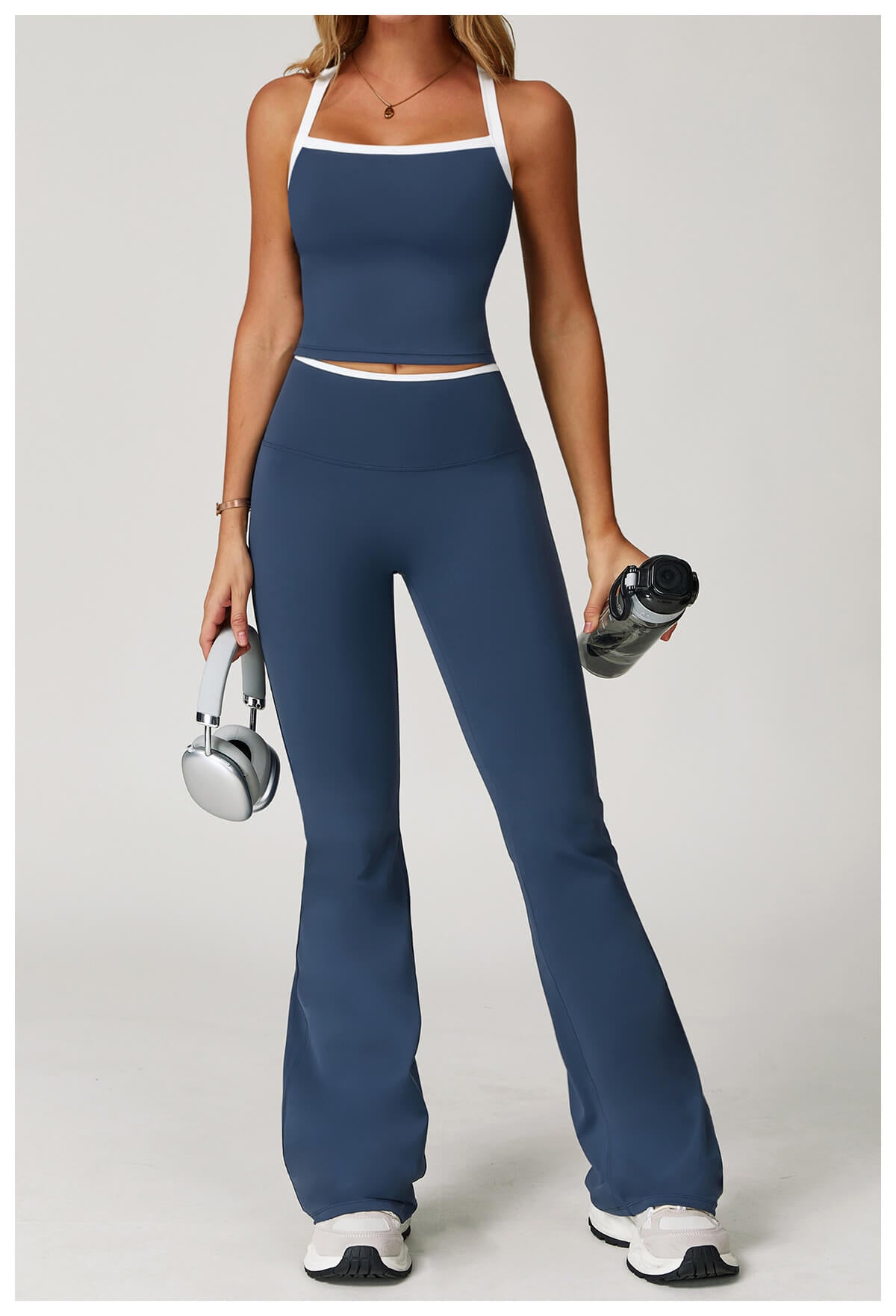 Color Block Flare Pants with White Trim | InnoExplore Custom