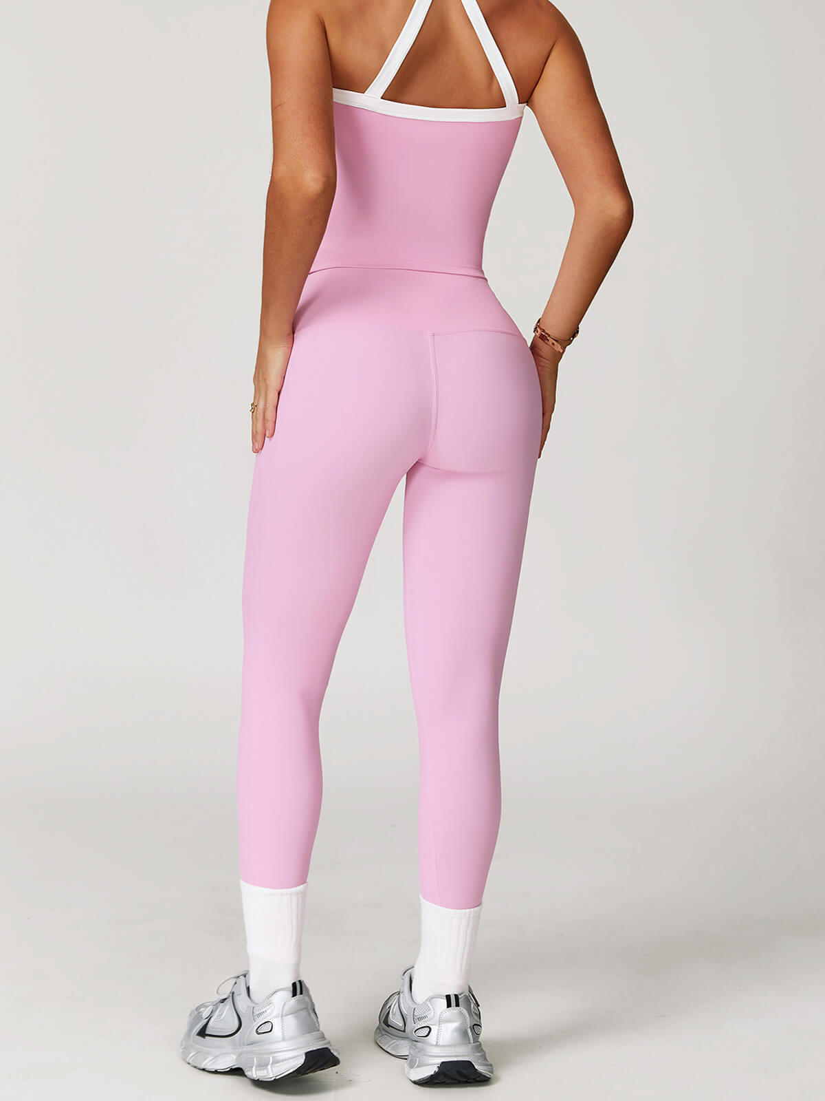 Custom Yoga Leggings with White Trim | 78/22 Nylon Spandex