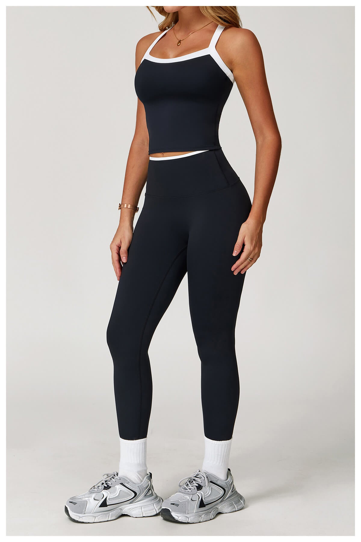 Custom Yoga Leggings with White Trim | 78/22 Nylon Spandex