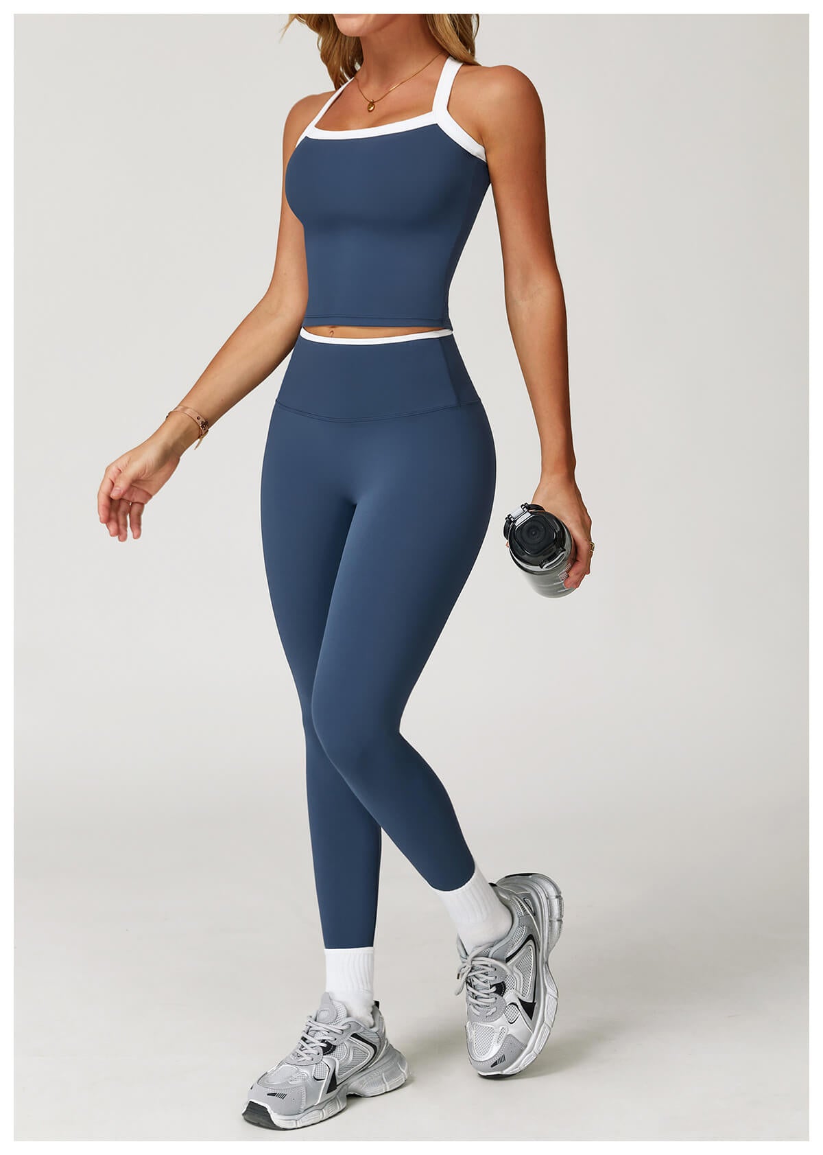 Custom Yoga Leggings with White Trim | 78/22 Nylon Spandex