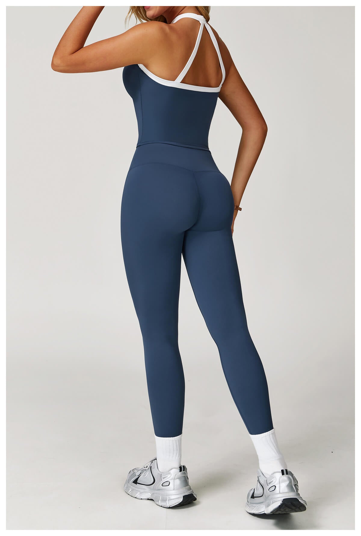 Custom Yoga Leggings with White Trim | 78/22 Nylon Spandex