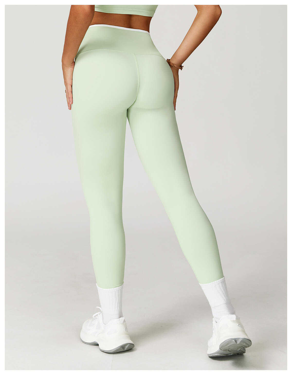 Custom Yoga Leggings with White Trim | 78/22 Nylon Spandex
