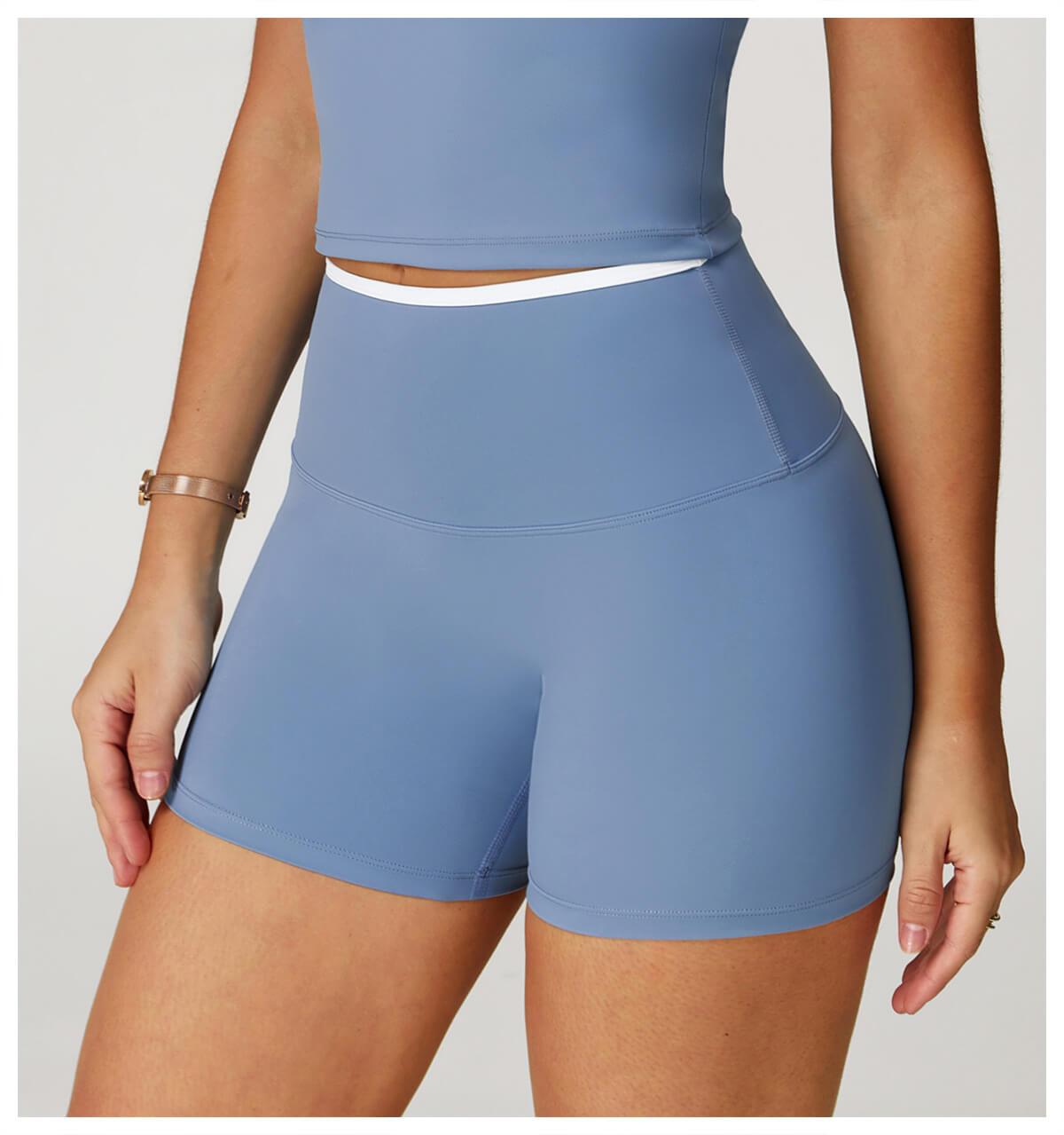 Color Block Shorts with White Waistband | InnoExplore Custom
