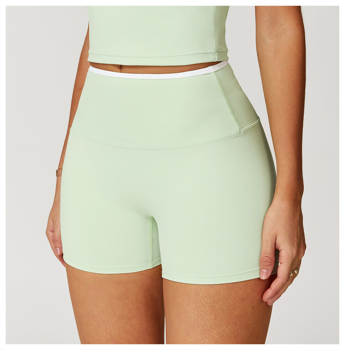 Color Block Shorts with White Waistband | InnoExplore Custom