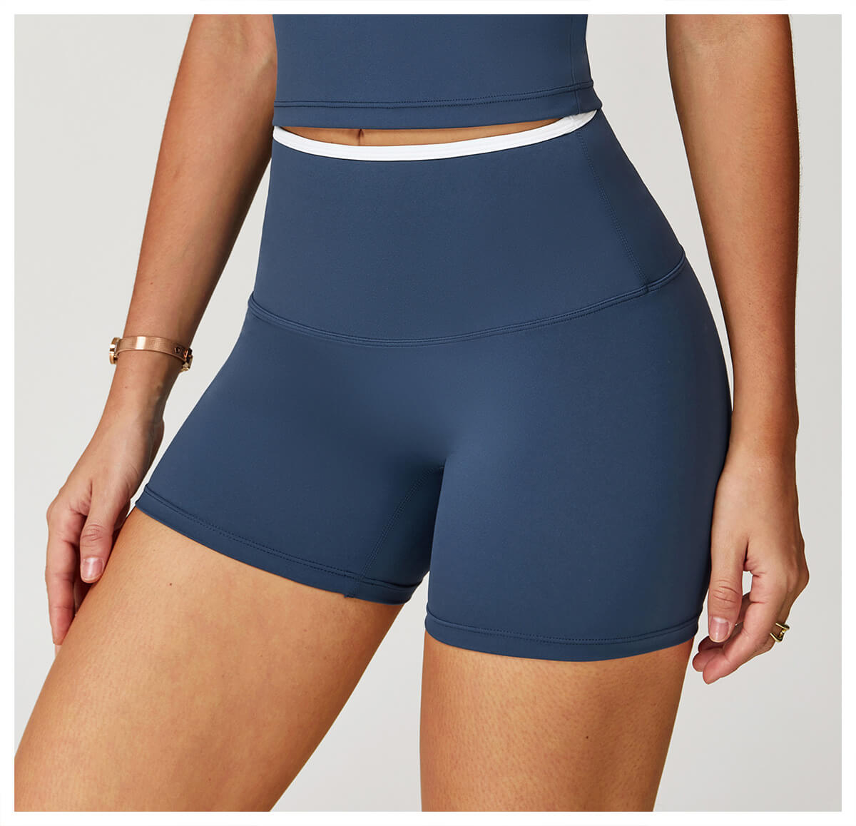 Color Block Shorts with White Waistband | InnoExplore Custom